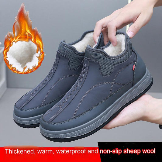 ✅【Plačilo ob dostavi】【38-45】Novi zimski škornji za sneg za moške, odebeljeni z žametom in topli