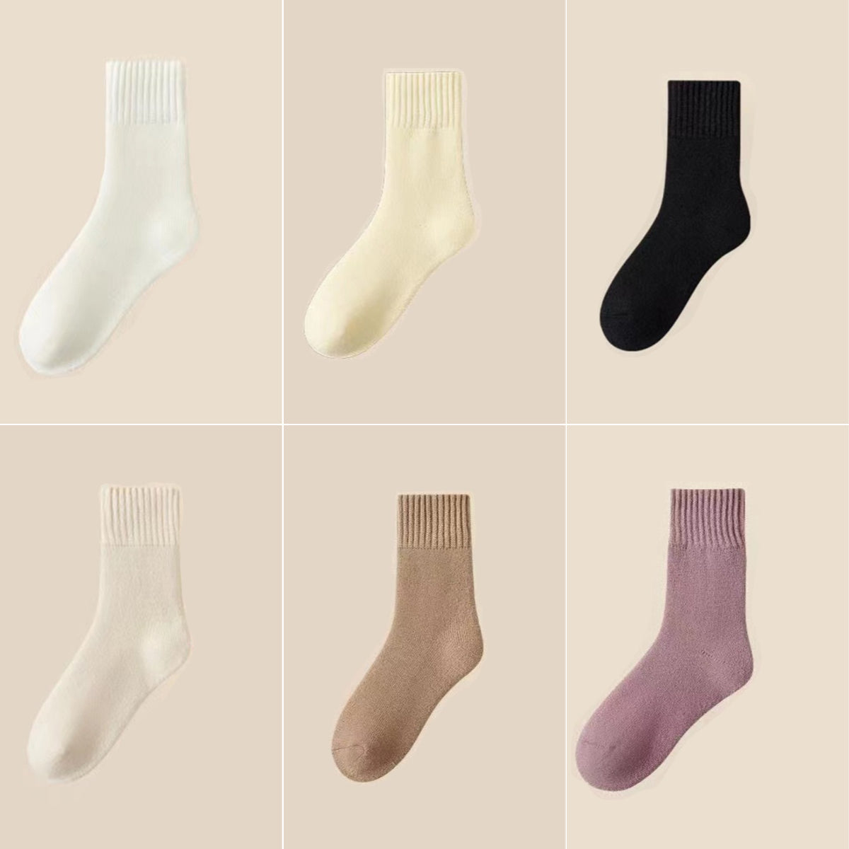 🔥【Kupte 3 kusů, dostanete 3 zdarma】🧦Hrubé a teplé vlněné ponožky na zimu, super tlusté a teplé, elastické, velikost 35-42