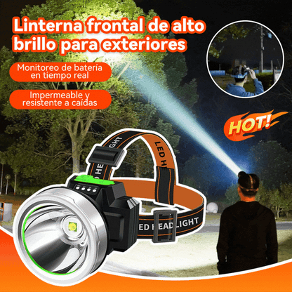 【50% de descuento】【70W】Linterna frontal recargable de alta potencia y muy brillante