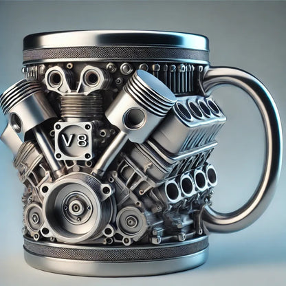🎁☕ Šálka na kávu Creative Engine V6V8 z nehrdzavejúcej ocele, mechanický dizajn