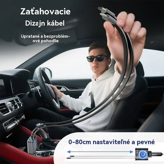 ⚡✨ Ultra-hiter avtomobilski polnilnik: dva izvlečna USB-C vrata s Starlight ambientalno osvetlitvijo in inteligentno varnostno zaščito 🚗💫