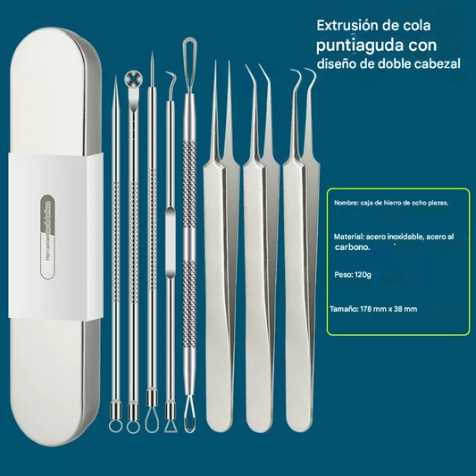 💓Compra 1 juego y llévate 1 gratis💥Kit profesional de herramientas de acero inoxidable para cuidado facial, seguro y preciso para uso en casa