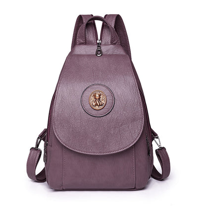 🎒【Výprodej】✨Kožený batoh s několika kapsami