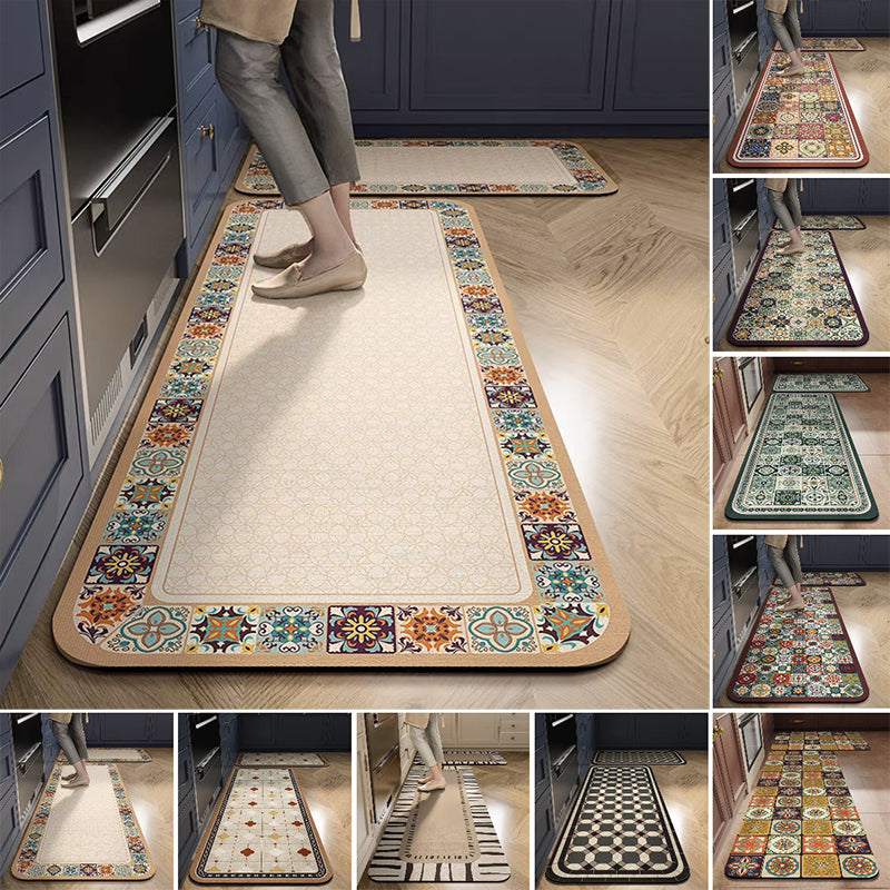 💥【Kúpte 1 a dostanete 1 zadarmo】【Predáva sa ako horúce rožky】Protisklzové a vysoko savé predložky do kuchyne a kúpeľne【40*60+40*120cm】