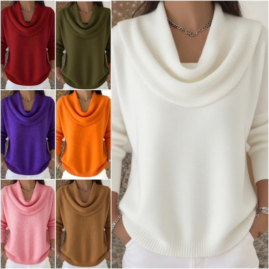 🔥【S-3XL】Нов едноцветен пуловер с дълъг ръкав за есен/зима 2025.