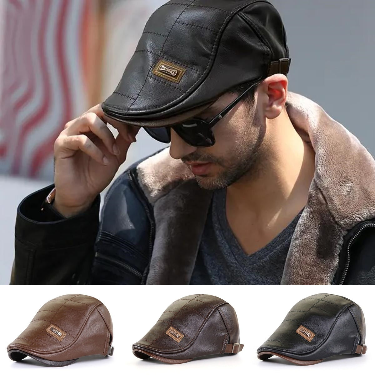 🔥2025 мъжка първокласна кожена ретро барета, супер лесна за използване, много практична